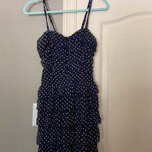 Ruffled Navy Dress
